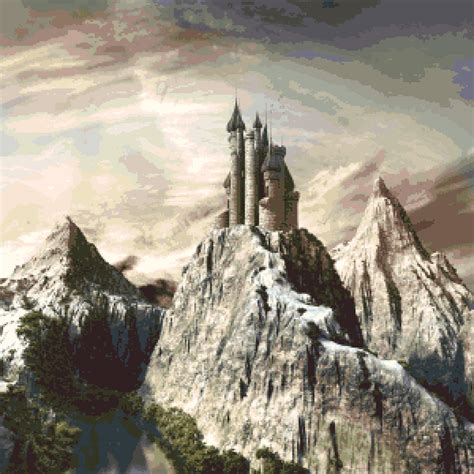 High Mountain Castle Cross Stitch Pattern: Fantasy Castles - Etsy