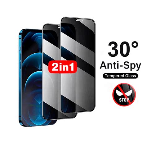 2 Películas De Vidro 3d Privacidade Anti Spy Iphone 13 Pro Escorrega