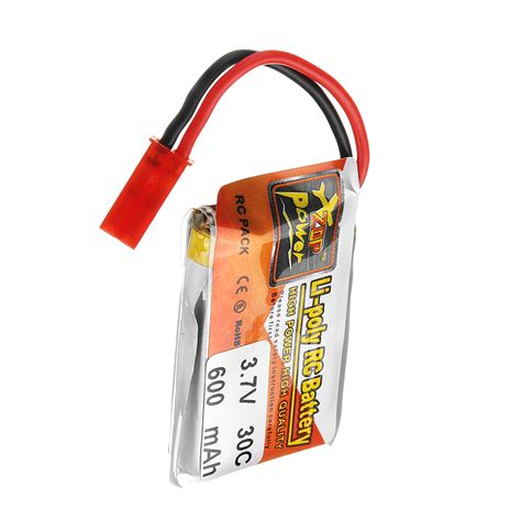 6PCS ZOP POWER 3 7V 600mAh 30C 1S Lipo Battery JST Plug With Charger