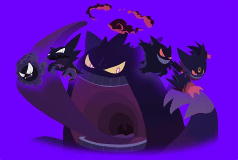 Gengar Gastly Haunter Mega Gengar And Gigantamax Gengar Pokemon Drawn By Kasai