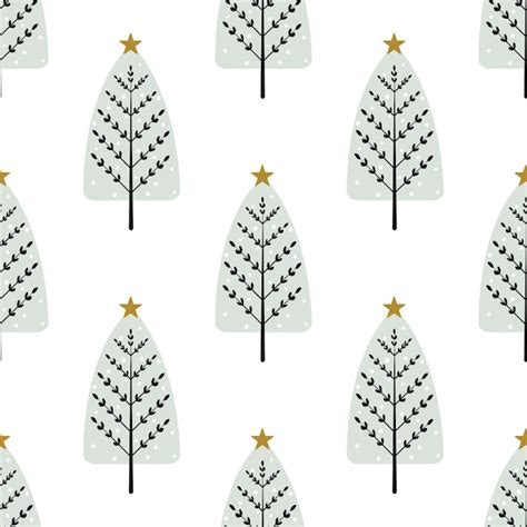 Premium Vector Xmas Tree Vector Seamless Pattern Spruce Scandinavian