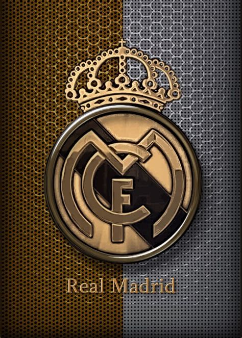 'Real Madrid Logo Gold' Poster, picture, metal print, paint by Zeds ...