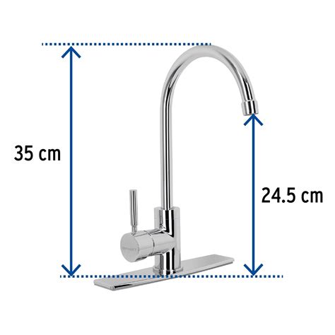 Monomando Para Fregadero Cuello Alto Cromo Foset Mezcladoras Y