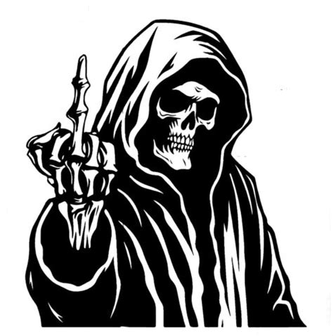 2x Reaper Middle Finger Vinyl Decal Ebay