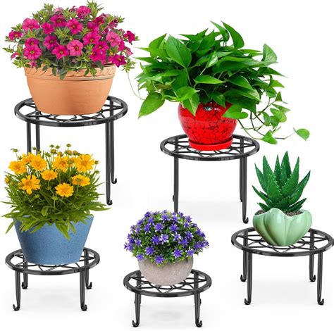 Yosager Paquete De Soportes De Metal Para Macetas De Flores