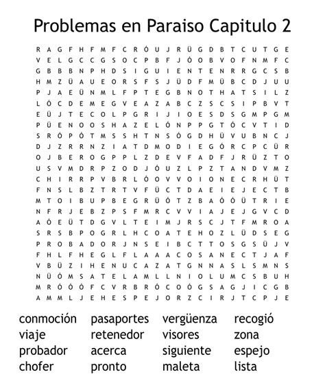 Problemas En Paraiso Capitulo 2 Word Search WordMint