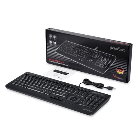 Buy Perixx Periboard 321 Wired Backlit Trackball Keyboard With 2 Hubs