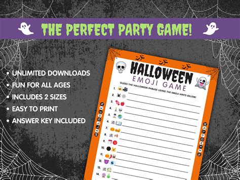 Halloween Emoji Pictionary Game, Printable Emoji Game for Halloween ...