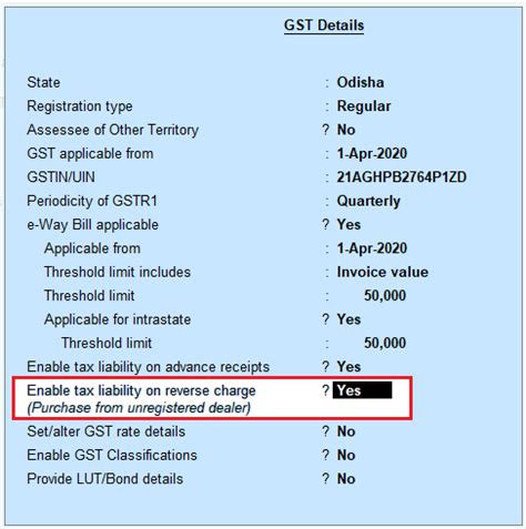 GST On Reverse Charge Mechanism RCM Using TallyERP9