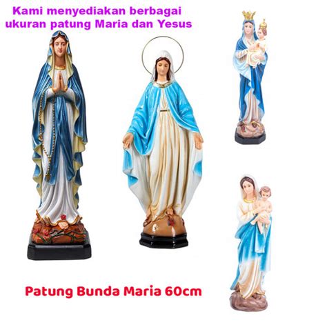 Jual Patung Bunda Maria Tangan Terbuka Mantila Putih 60cm Patung Rohani