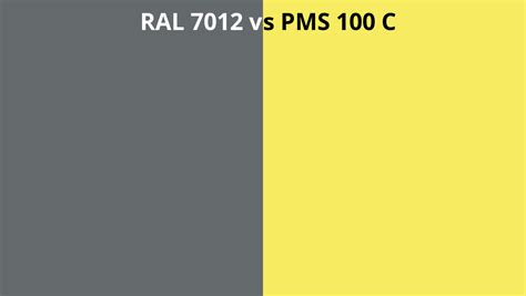 Ral 7012 Vs Pms 100 C Ral Colour Chart Uk