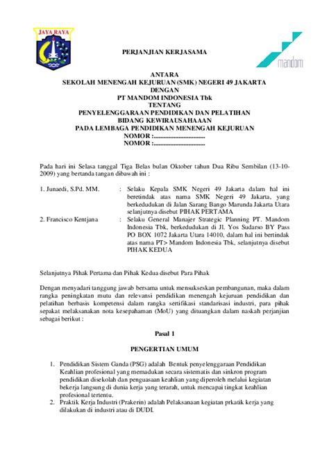 Detail Contoh Surat Mou Sekolah Dengan Perusahaan Koleksi Nomer 28