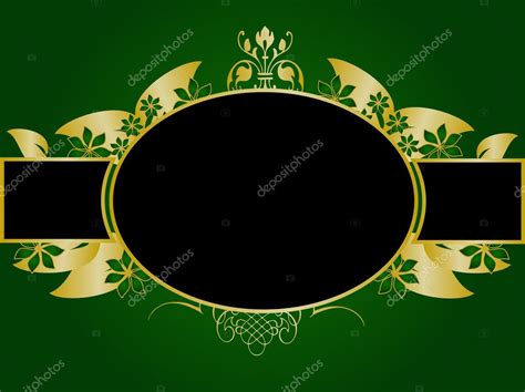 Green And Gold Floral Vector Illustration — Stock Vector © Mhprice 4475176