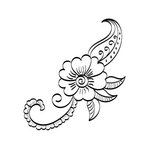 Henna Tattoo Flower Design Mehndi Style Vector Art At Vecteezy