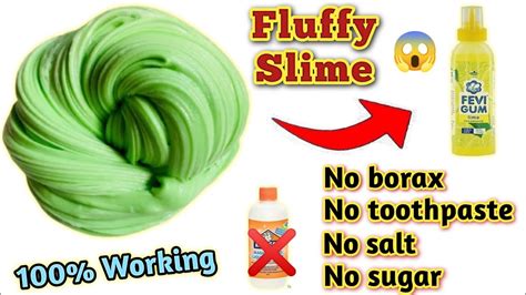 How To Make Fluffy Slime At Home Diy Fluffy Slime No Borax Slime