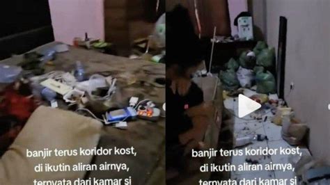 Video Viral Kamar Kos Wanita Dipenuhi Genangan Air Dan Tumpukan Sampah