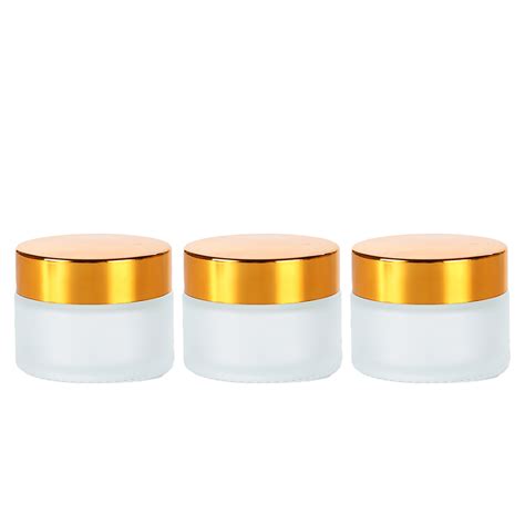 Cosmetic Packaging Frosted Glass Gold Lid Cream Jar China Glass Cream