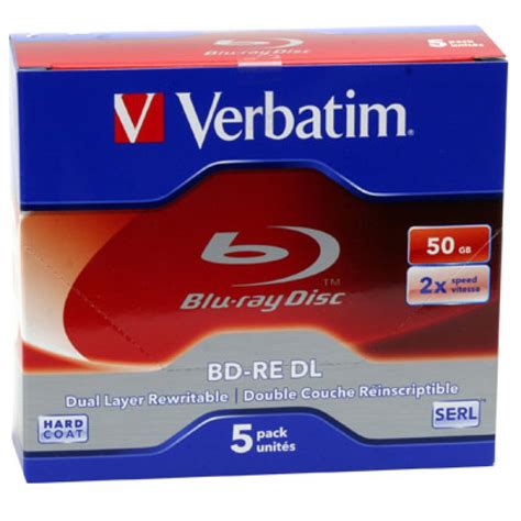 Verbatim Blu Ray BD RE 50 GB imprimée 2x 5 pièces en Boîtier Jewel