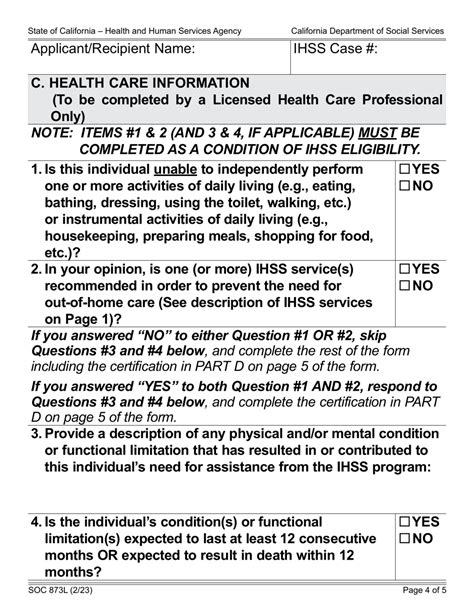 Form Soc873l Download Fillable Pdf Or Fill Online In Home Supportive Services Ihss Program