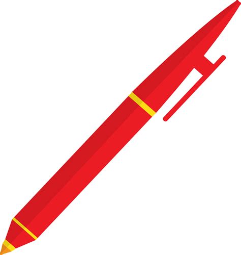 Red Pen Icon With Half Shadow For Education In Illustration 24840576