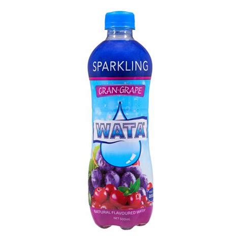 Wata Sparkling Cran Grape Water 24 Units 500 Ml Beverages