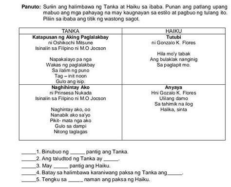 Grade Filipino Mga Halimbawa NG Tanka At Haiku PDF 45 OFF