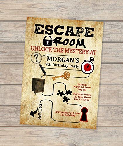 Escape Room Birthday Invitation Escape Theme Invitation Escape Mystery Party