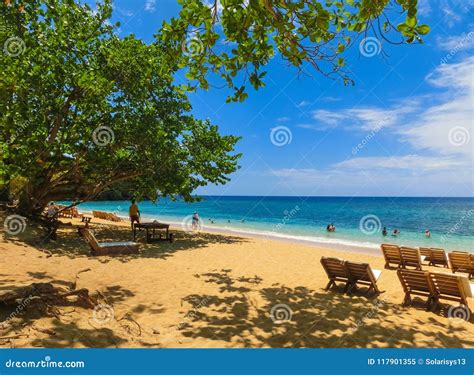 The Sea and Sand at Bamboo Beach in Jamaica Stock Image - Image of ...