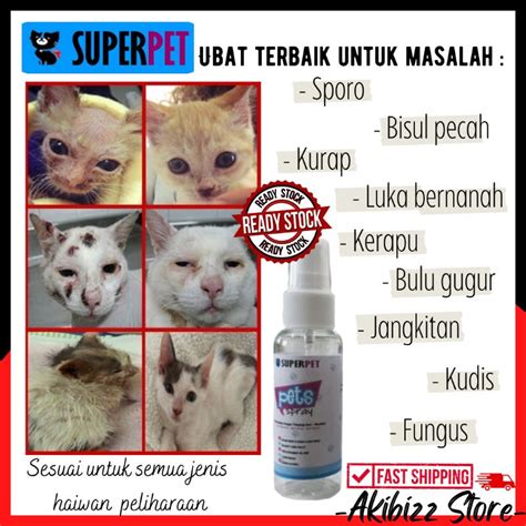 Ubat Luka Kudis Bernanah Bisul Kurap Sporo Fungus 🔥 Spray Haiwan Kucing