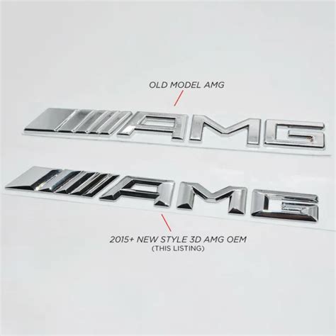 MERCEDES BENZ AMG Emblem Heckklappe Glänzend Silber Schriftzug Logo