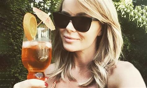 Amanda Holden 49 Wears An Orange Bikini As She Treats Herself To An Aperol Spritz Daily Mail