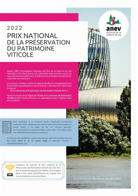 Calaméo Prix national de la préservation du patrimoine viticole 2022