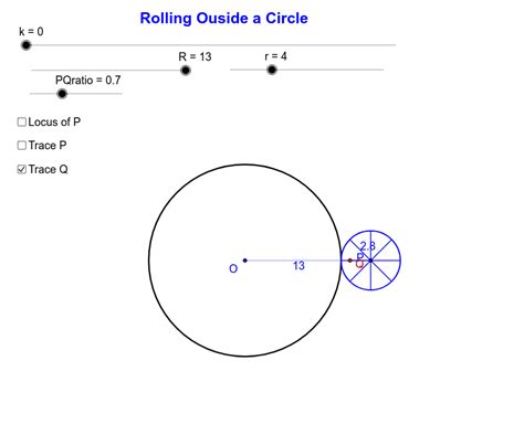 Locus Rolling Outside A Circle Geogebra