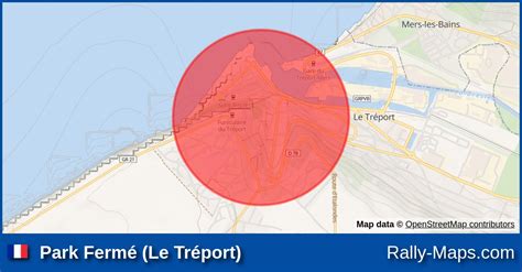 Park Fermé Le Tréport stage map Rallye National du Tréport 2019