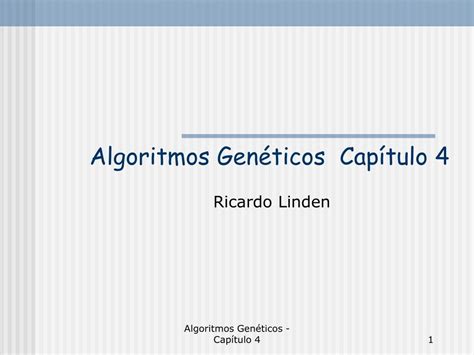 Ppt Algoritmos Gen Ticos Cap Tulo Powerpoint Presentation Free