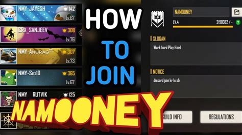 How To Join Free Fire Best Guild How To Join Namooney Guild In Free