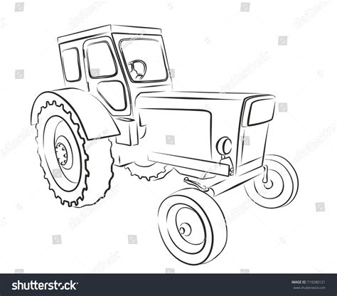 Tractor Sketch Stock Vector Royalty Free 719280121 Shutterstock