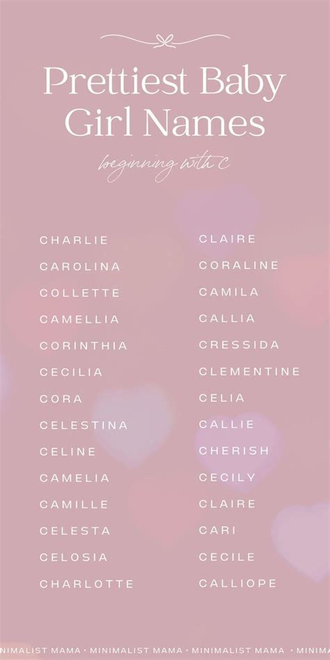 Prettiest C Names For Girls I M Obsessing Over C Baby Names List In