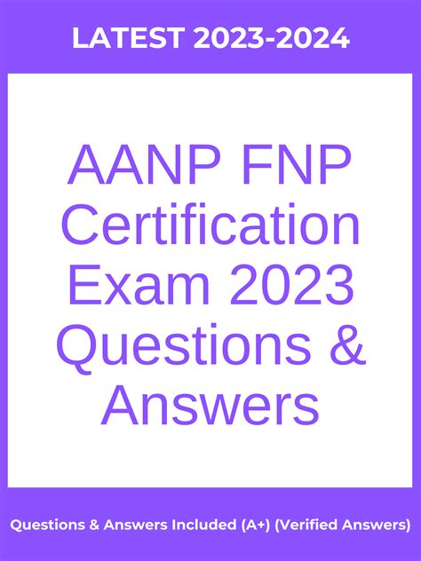 Latest Aanp Fnp Certification Exam Questions And Veri Inspire