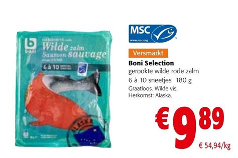 Boni Selection Gerookte Wilde Rode Zalm Promotie Bij Colruyt