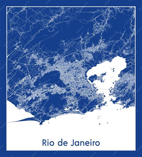 Premium Vector | Rio de janeiro brazil south america city map blue
