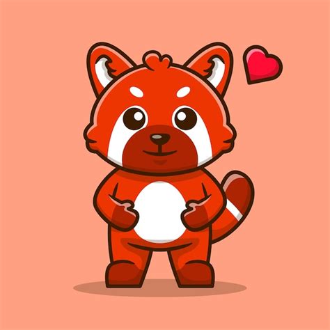 Premium Vector Cute Red Panda Vector Cartoon Illustration