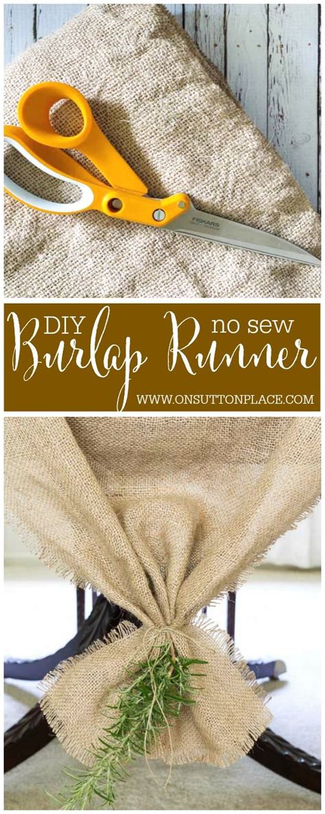 Easy No Sew Burlap Table Runner So Quick To Make Burlap Bags Diy