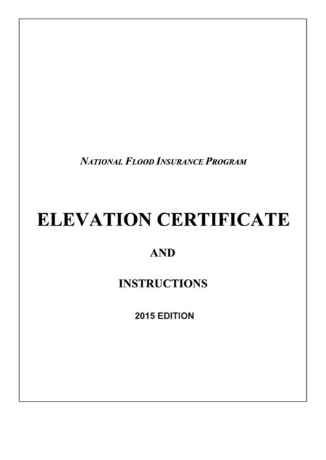 Fillable Elevation Certificate Printable Pdf Download