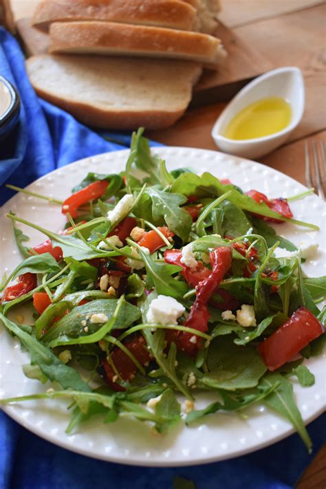 Roasted Red Pepper And Feta Salad Julia S Cuisine