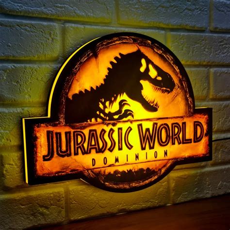 Jurassic Park Dominion Logo Led Lightbox 3d Printed India Ubuy