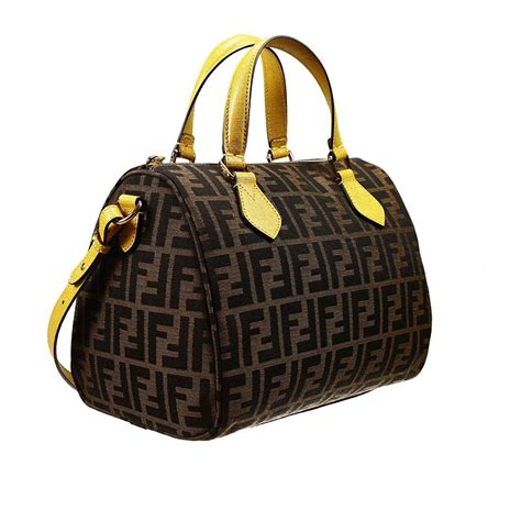 Fendi Handbag Bag Zucca Duffle Contrast In Yellow Lyst