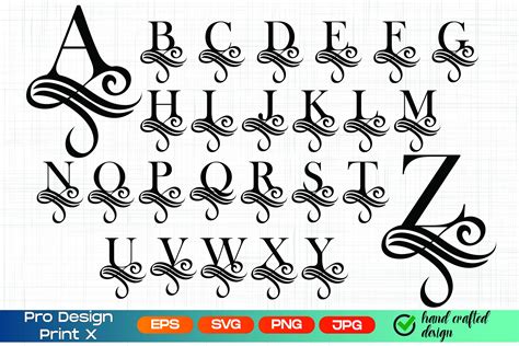 Monogram svg Monograma de vine letras monogramas imágenes Etsy