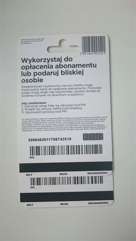 Karty Podarunkowe netflix łączna wartość 120 zł 7748536633