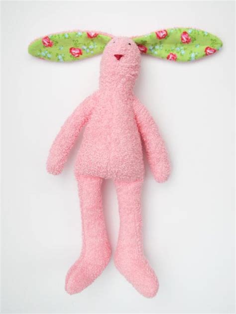 Stuffed Bunny Pink Rabbit Soft Terry Cloth Bunny Doll Cute Etsy